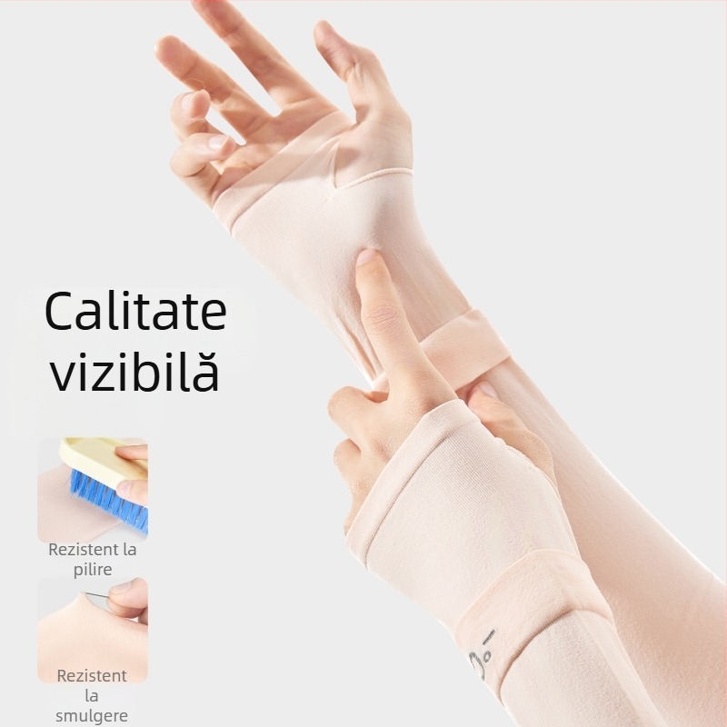 Manșete de protecție solară din mătase de gheață pentru ciclism în aer liber, protecție UV, respirabile, fără cusături (Material: mătase de gheață; Componență: nailon; Conținut 81–95%)