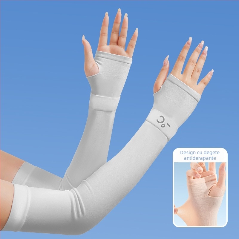 Manșete de protecție solară din mătase de gheață pentru ciclism în aer liber, protecție UV, respirabile, fără cusături (Material: mătase de gheață; Componență: nailon; Conținut 81–95%)