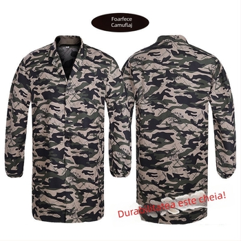 Palton de lucru camuflat pentru primăvară–toamnă, mâneci lungi, bumbac cu căptușeală din poliester, protecție împotriva murdăriei pentru logistică