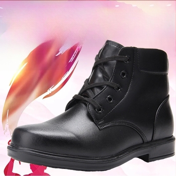 Ghete înalte din piele pentru iarnă, cu izolație din lână, încălțăminte outdoor tactică, antiderapante pentru bărbați adulți