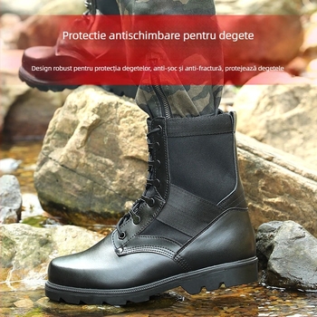 Ghete militare de antrenament impermeabile, înalte, unisex, pentru adulți, pentru drumeții și camping