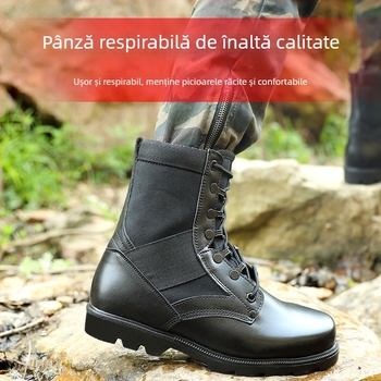 Ghete militare de antrenament impermeabile, înalte, unisex, pentru adulți, pentru drumeții și camping