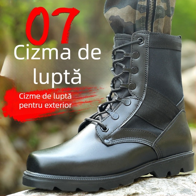 Ghete militare de antrenament impermeabile, înalte, unisex, pentru adulți, pentru drumeții și camping