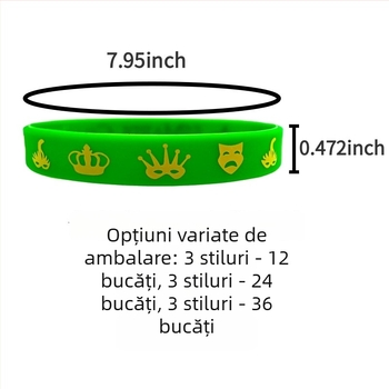 Brățară din silicon Mardi Gras – circulară, stil sport, unisex; brand Xyw, imprimare logo Can
