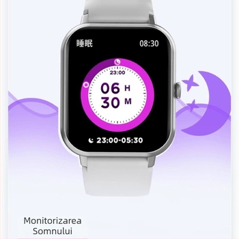 Ceas Bluetooth inteligent – Compania de sănătate, brățară unisex cu curea din silicon – Monitorizare ritm cardiac, detecție oxigen în sânge, NFC, apeluri Bluetooth, autonomie baterie până la 7 zile