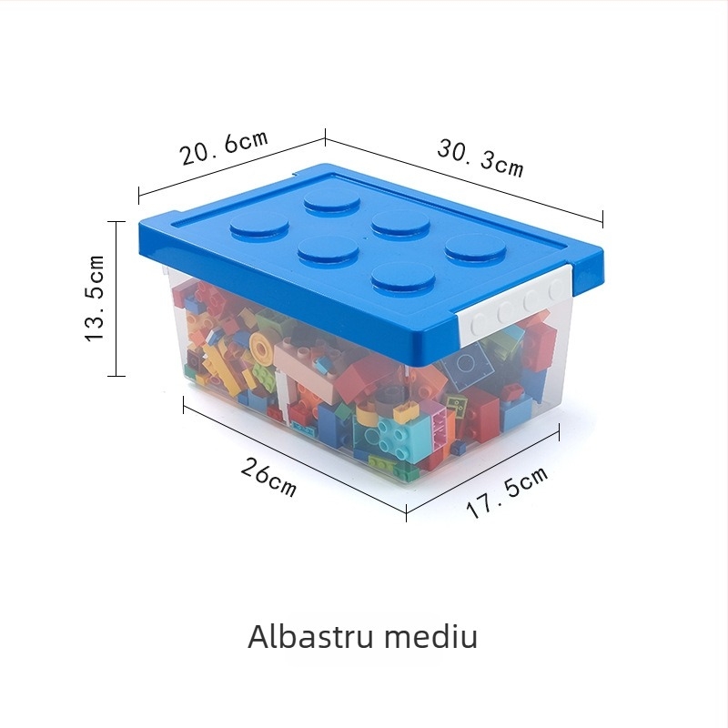 Cutie de depozitare din plastic PP cu capac, model PZS-0828, capacitate 30, rezistentă la praf, pentru jucării, telecomenzi și reviste