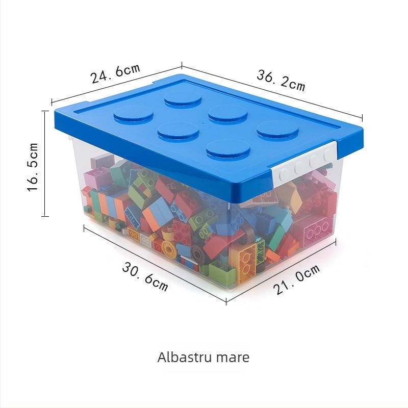 Cutie de depozitare din plastic PP cu capac, model PZS-0828, capacitate 30, rezistentă la praf, pentru jucării, telecomenzi și reviste