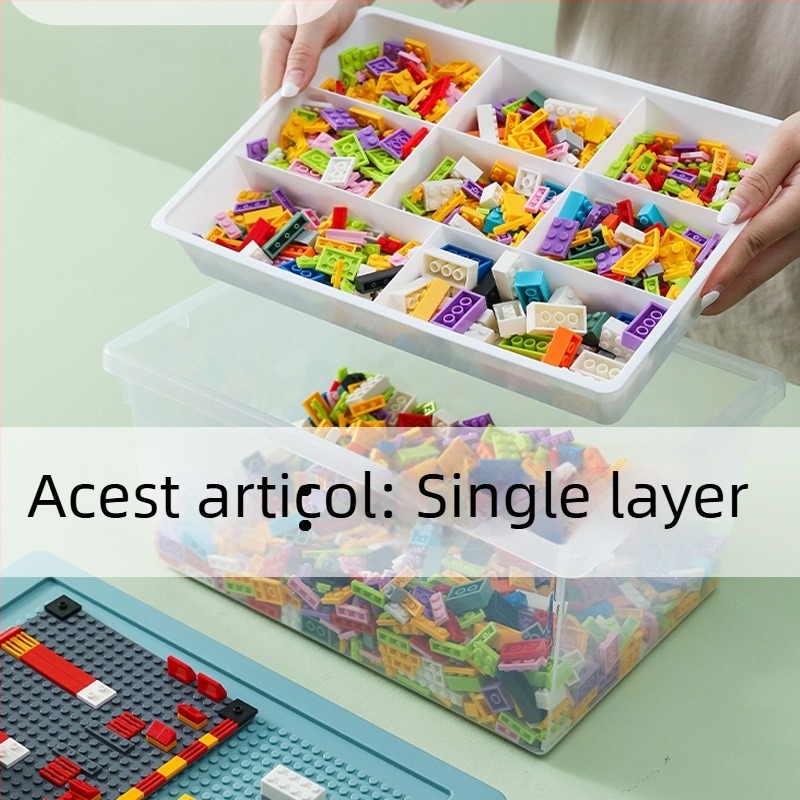 Cutie de depozitare din plastic PP cu capac, model PZS-0828, capacitate 30, rezistentă la praf, pentru jucării, telecomenzi și reviste