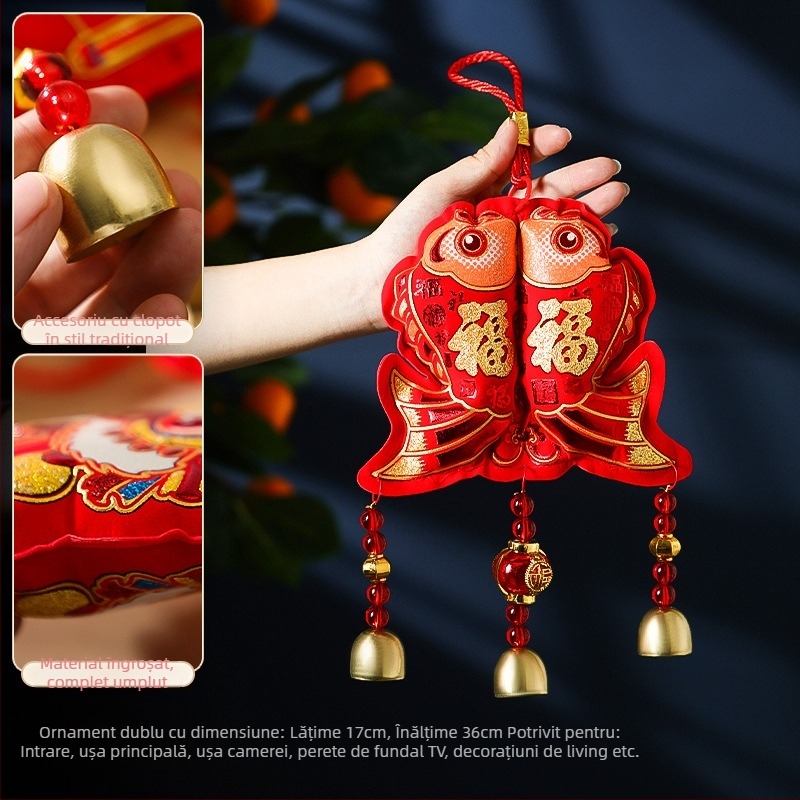 Ornament suspendat pentru ușă – Anul Calului 2026, Festivalul Primăverii, Feixunfei pluș din catifea, FXF217211