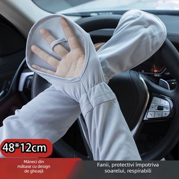 Manșete Ice Silk pentru protecția solară, femei, vară, conducere, croială lejeră, compoziția principală 21–30%