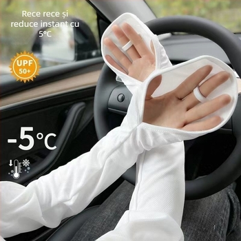 Manșete Ice Silk pentru protecția solară, femei, vară, conducere, croială lejeră, compoziția principală 21–30%