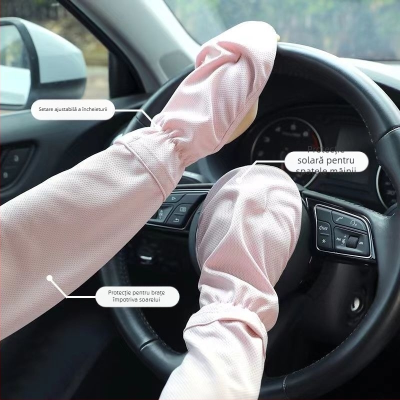 Manșete Ice Silk pentru protecția solară, femei, vară, conducere, croială lejeră, compoziția principală 21–30%