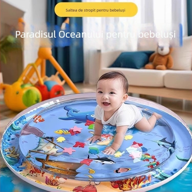 Covor de apă pentru sugari — saltea gonflabilă din PVC, jucărie senzorială în stil Montessori, educație timpurie, protecție anti-cadere