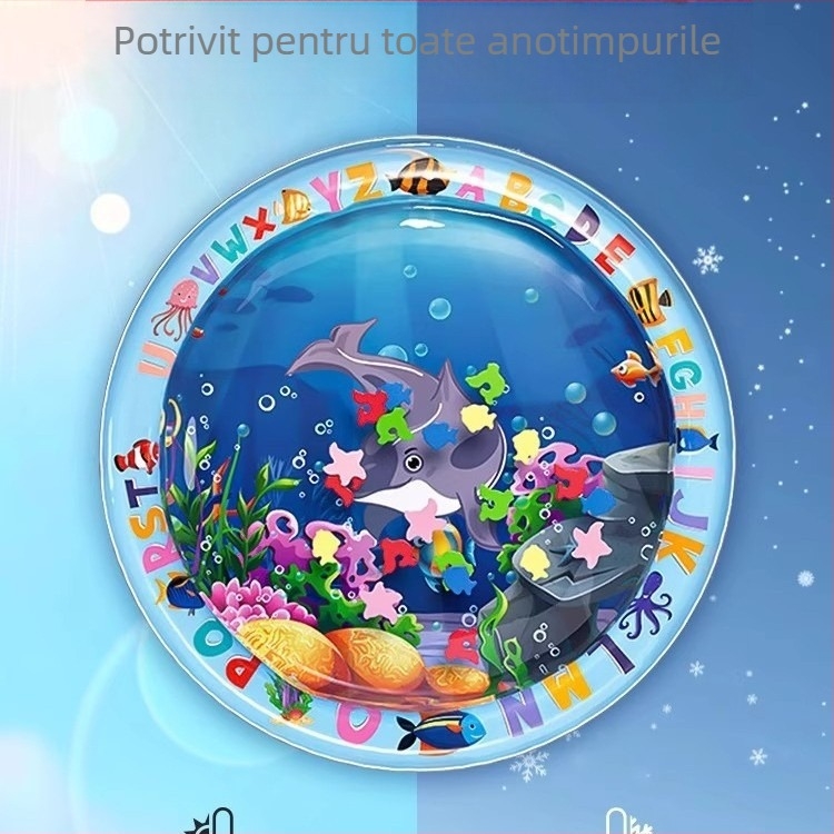 Covor de apă pentru sugari — saltea gonflabilă din PVC, jucărie senzorială în stil Montessori, educație timpurie, protecție anti-cadere