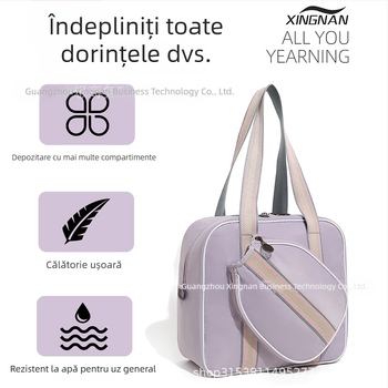 Geantă de tenis pentru femei 2025 – husă specială pentru exterior, curea de umăr, capacitate mare, geantă sport badminton/tenis/pickleball, material Oxford, personalizabilă, XINGNAN/Row South