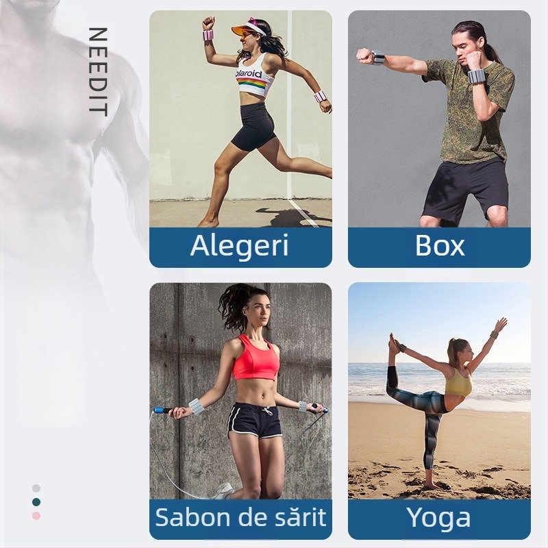 Brățară de greutate din silicon detașabilă, 2 lb, unisex, pentru fitness – formă dreptunghiulară