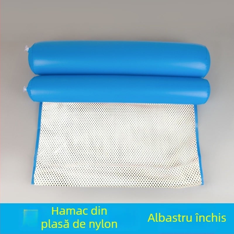 Pat gonflabil plutitor pentru apă cu hamac din plasă, spătar dublu rabatabil, recliner, material PVC - Bo Zhe