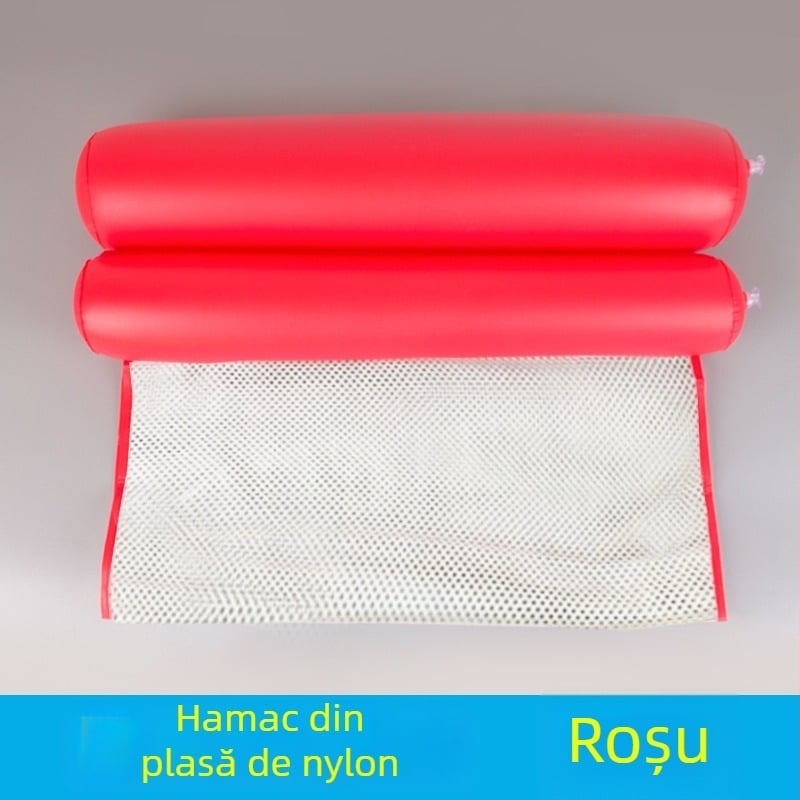 Pat gonflabil plutitor pentru apă cu hamac din plasă, spătar dublu rabatabil, recliner, material PVC - Bo Zhe