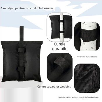 Sac de nisip pentru cort în aer liber, material 600D Oxford, impermeabil, imprimare logo, personalizare disponibilă, capacitate 20