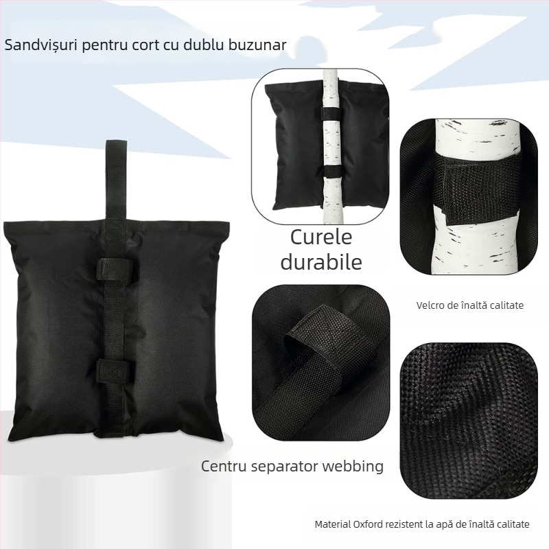 Sac de nisip pentru cort în aer liber, material 600D Oxford, impermeabil, imprimare logo, personalizare disponibilă, capacitate 20