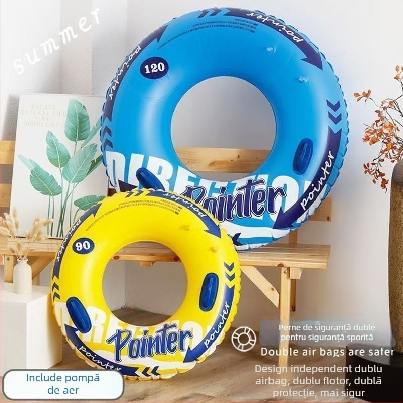 Inel de înot pentru copii, model cu desene animate, PVC ecologic, grosime 22