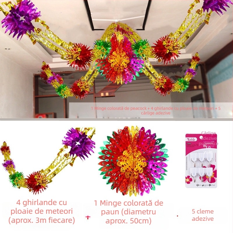 Ghirlandă din panglică pentru decorarea sălilor – potrivită pentru grădinițe, deschideri și aniversări ale magazinelor; Brand: Unique; Material: panglică; Categorie: accesorii de amenajare a sălii
