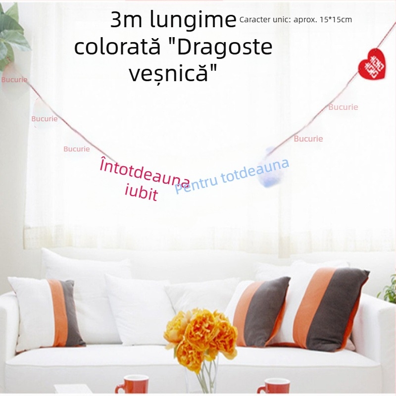 Ghirlandă din panglică pentru decorarea sălilor – potrivită pentru grădinițe, deschideri și aniversări ale magazinelor; Brand: Unique; Material: panglică; Categorie: accesorii de amenajare a sălii