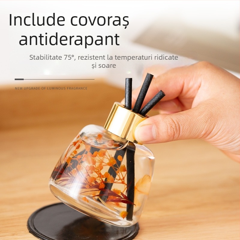 Ornament de aromaterapie auto, parfum piersic-floral, 120 ml, difuzor pentru scaun, elimină mirosurile, evaporare 31–60 zile