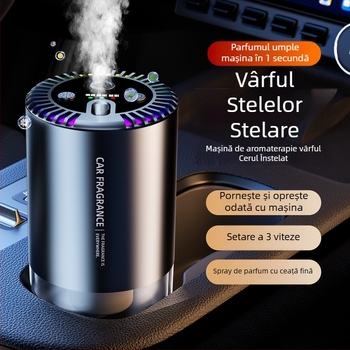 Ornament auto aromaterapie Jasmine, carcasă din ABS, 50–100 ml, pulverizare automată, aromă persistă peste 90 de zile