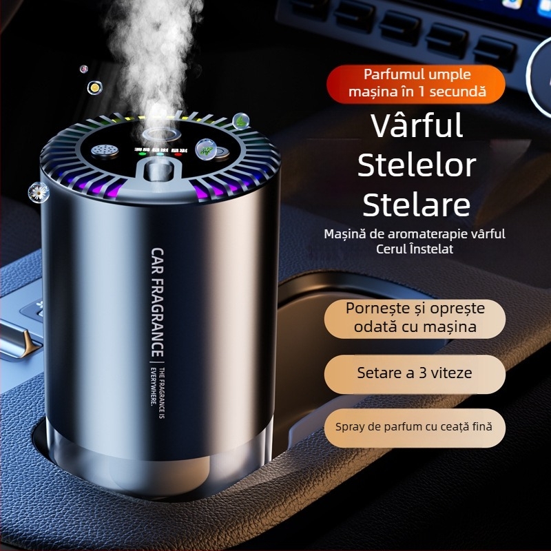 Ornament auto aromaterapie Jasmine, carcasă din ABS, 50–100 ml, pulverizare automată, aromă persistă peste 90 de zile