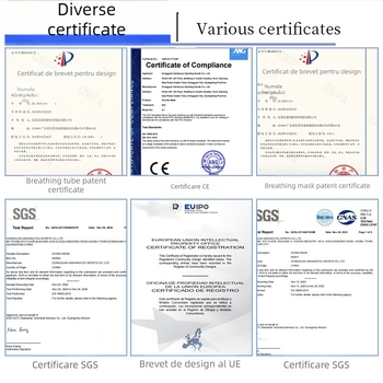 Mască de scufundare HD cu protecție pentru nas din silicon integrat; materiale: silicon lichid, PC, sticlă securizată; marca ASY