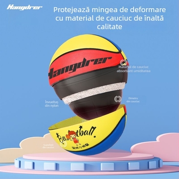 Baschet din cauciuc pentru antrenament, ediție pentru copii, cu imprimare a logo-ului și personalizare disponibilă, potrivit pentru antrenamente și competiții școlare