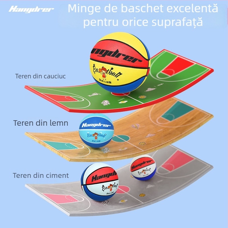 Baschet din cauciuc pentru antrenament, ediție pentru copii, cu imprimare a logo-ului și personalizare disponibilă, potrivit pentru antrenamente și competiții școlare