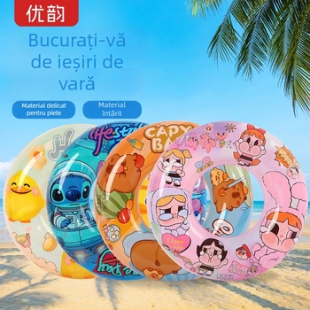 Inel de înot pentru copii, cu desene animate – design subraț, umflare manuală, PVC ecologic, grosime PVC 20