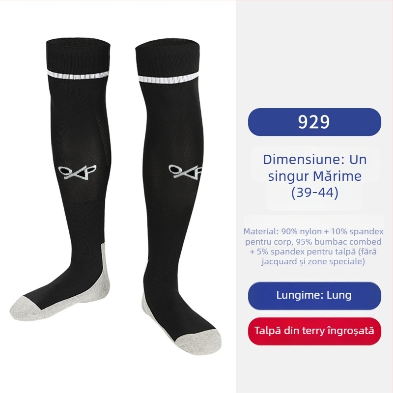 OXP șosete de fotbal pentru adulți – lungi până la genunchi, talpă terry, anti-alunecare, Model 929