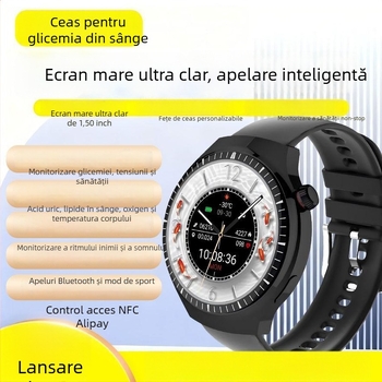 Ceas inteligent cu monitorizarea ritmului cardiac, măsurarea tensiunii arteriale, numărătoare de pași și monitorizare a somnului