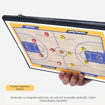 Tablă tactică pentru baschet și fotbal – PVC magnetică, pliabilă 2,5x, set 30 bucăți