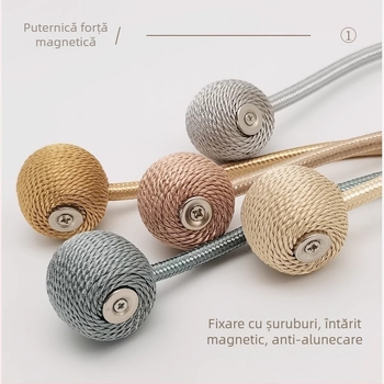 Set Curele pentru perdele cu cataramă magnetică - mătase lichidă + magnet, stil modern minimalist, personalizabil