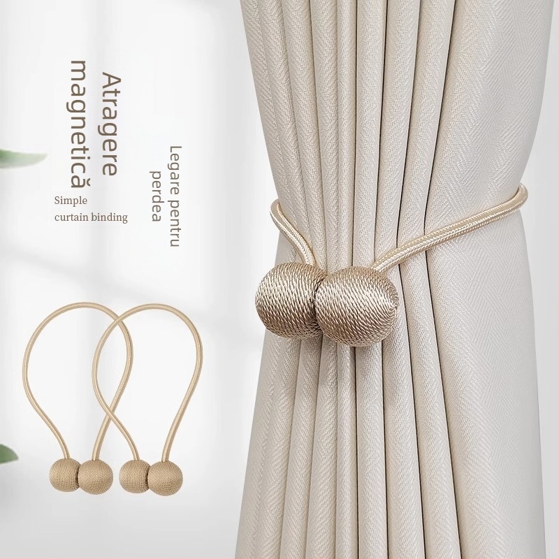 Set Curele pentru perdele cu cataramă magnetică - mătase lichidă + magnet, stil modern minimalist, personalizabil