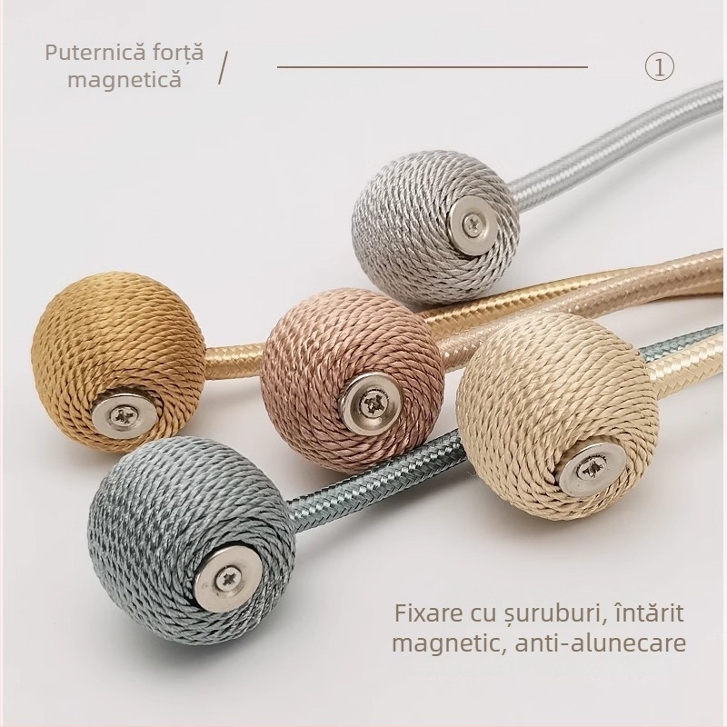 Set Curele pentru perdele cu cataramă magnetică - mătase lichidă + magnet, stil modern minimalist, personalizabil