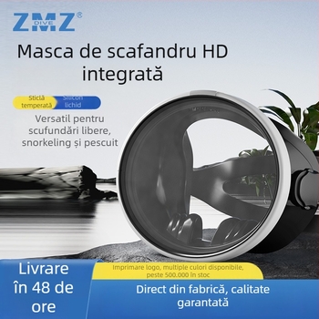 Mască de scufundări cu cadru mare, lentile oglindite, din silicon, potrivire pentru adulți, universală