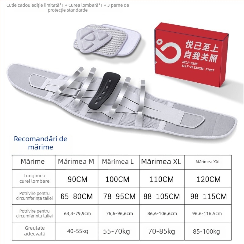 Centură de susținere a taliei cu sprijin lombar, respirabilă, pentru sport și perioade lungi de ședere în picioare