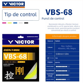 Victor șnururi pentru rachetă de badminton — Linia ofensivă Feather Line, elasticitate înaltă, durabile, modelele VBS63/66/68/69/70