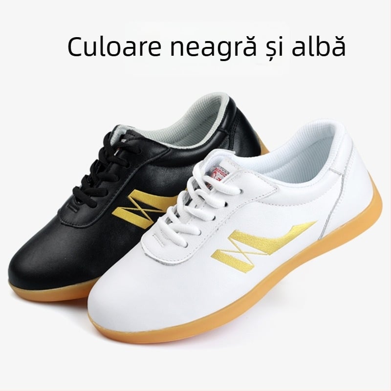 Încălțăminte Tai Chi pentru adulți, unisex, pantofi de interior, piele naturală, talpă antiderapantă