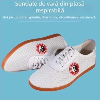 Pantofi Tai Chi – Părți superioare din plasă respirabilă, talpă antiderapantă, absorbția transpirației – Adulți, Unisex, Pantofi de interior pentru fitness