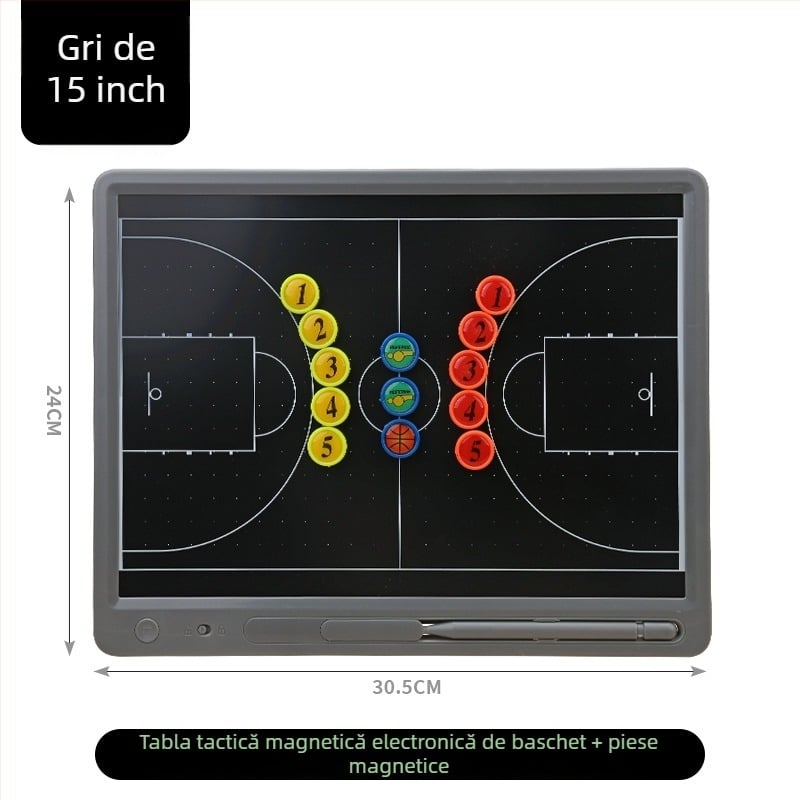 Tablă tactică pentru baschet și fotbal, cu stylus, din plastic (din plastic; baschet și fotbal; stylus inclus)