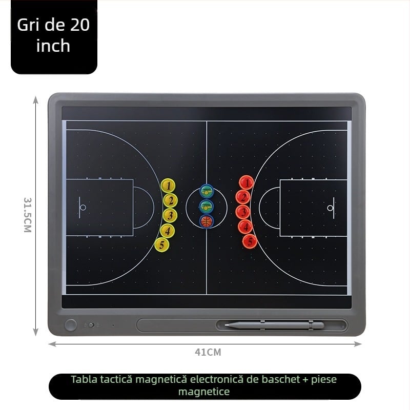 Tablă tactică pentru baschet și fotbal, cu stylus, din plastic (din plastic; baschet și fotbal; stylus inclus)