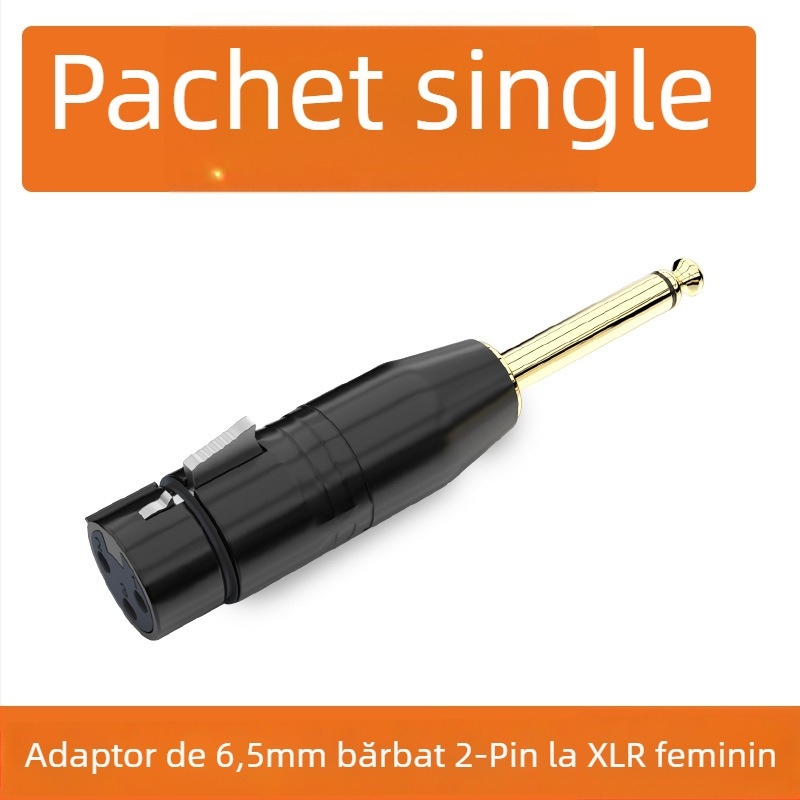 Adaptor audio XLR: Cannon către 6,35 mm/6,5 mm, variante cu 2-core sau 3-core; interfață microfon-mixer; durată de viață 500 cicluri; marca Choseal/Akihabara; modele QD2035–QD2038