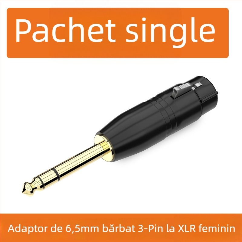 Adaptor audio XLR: Cannon către 6,35 mm/6,5 mm, variante cu 2-core sau 3-core; interfață microfon-mixer; durată de viață 500 cicluri; marca Choseal/Akihabara; modele QD2035–QD2038