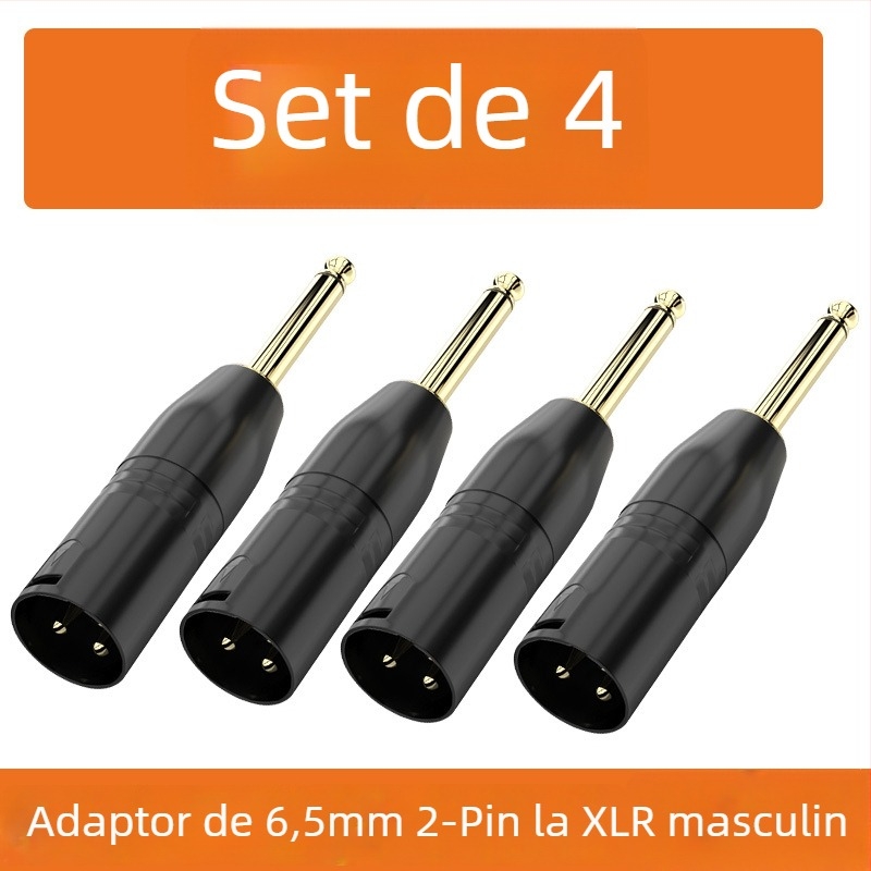 Adaptor audio XLR: Cannon către 6,35 mm/6,5 mm, variante cu 2-core sau 3-core; interfață microfon-mixer; durată de viață 500 cicluri; marca Choseal/Akihabara; modele QD2035–QD2038